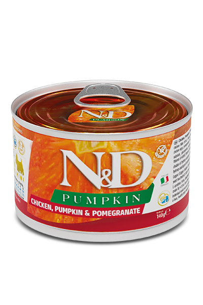 Farmina N&D Pumpkin Chicken, Pumpkin & Pomegranate Adult Mini Grain-Free Wet Dog Food – can