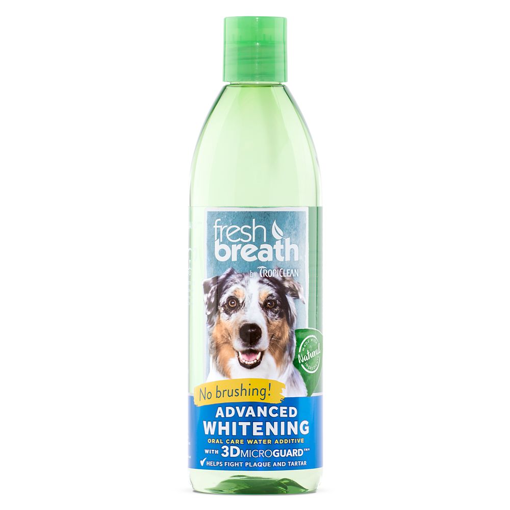 TropiClean Fresh Breath Dental Health Solution Advanced Whitening – 16 fl oz (473 mL)
