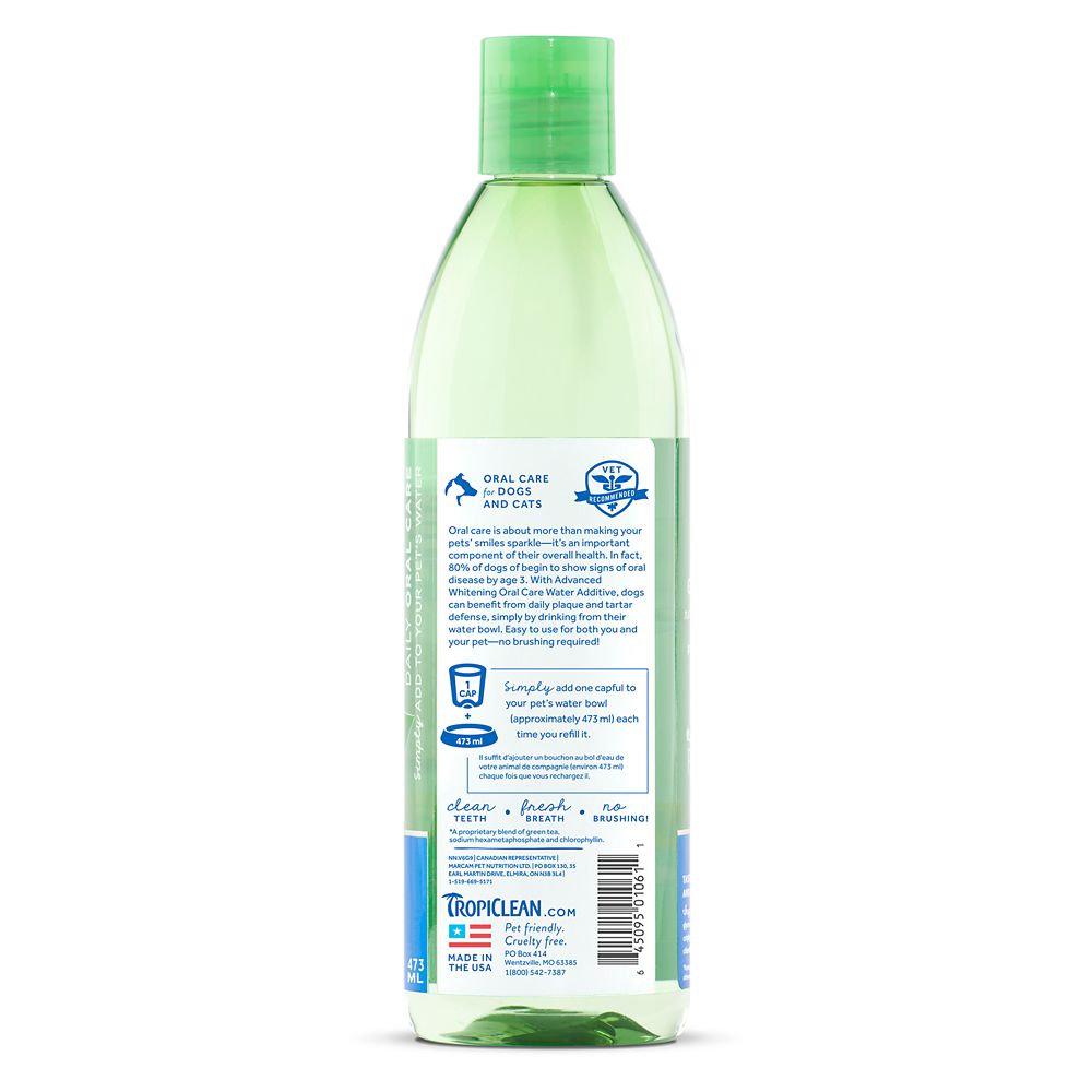 TropiClean Fresh Breath Dental Health Solution Advanced Whitening – 16 fl oz (473 mL)