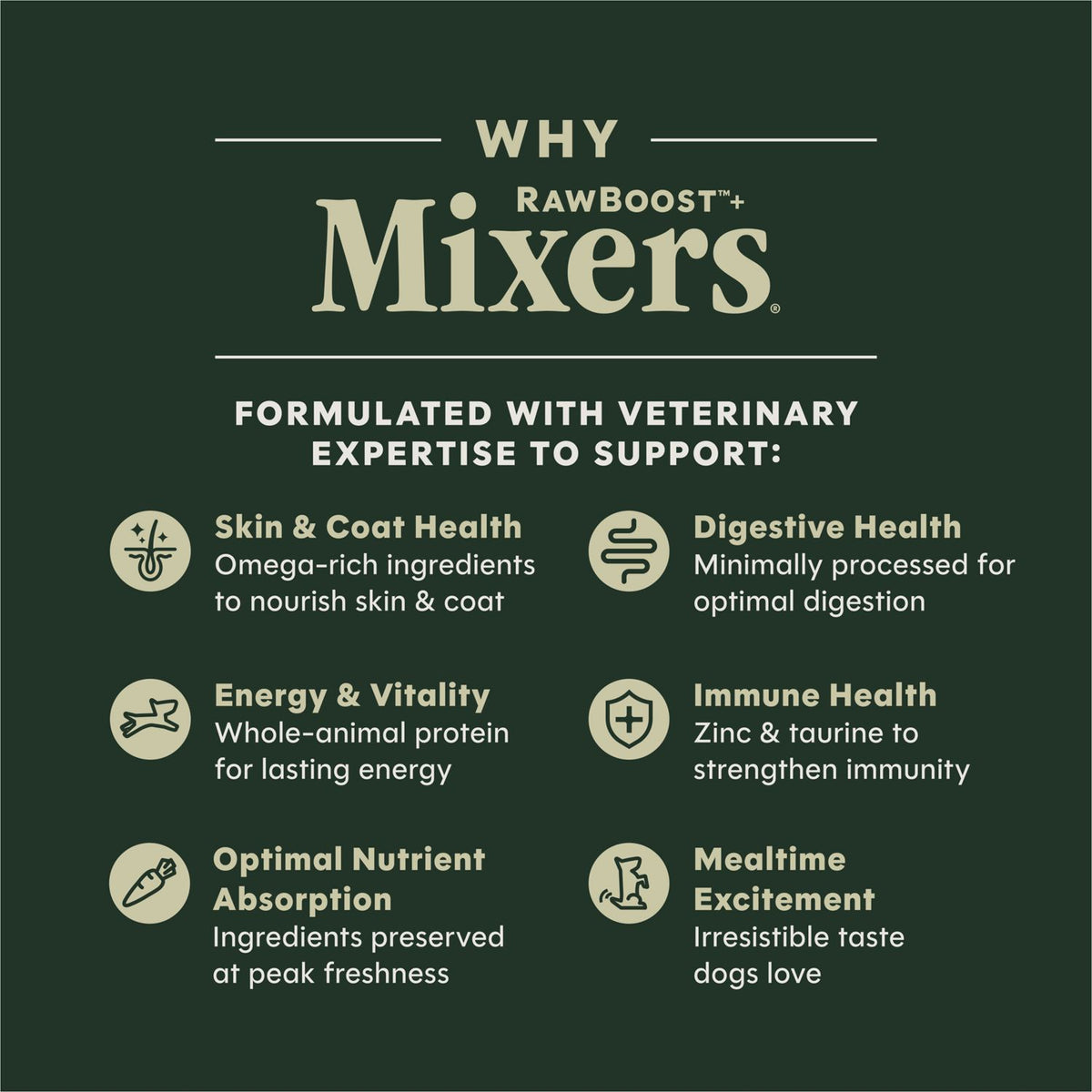 Instinct Raw Boost Mixers Gut Health Freeze-Dried Dog Food Topper – Choose Your Size