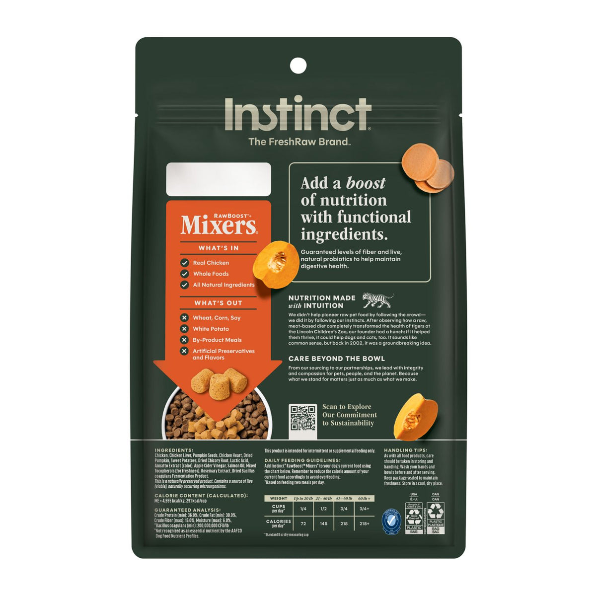 Instinct Raw Boost Mixers Gut Health Freeze-Dried Dog Food Topper – Choose Your Size