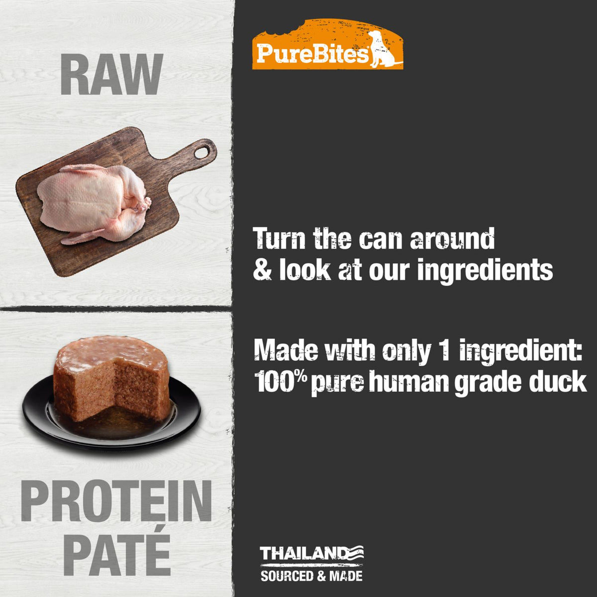 PureBites 100% Pure Duck Pate Dog Food 2.5 oz