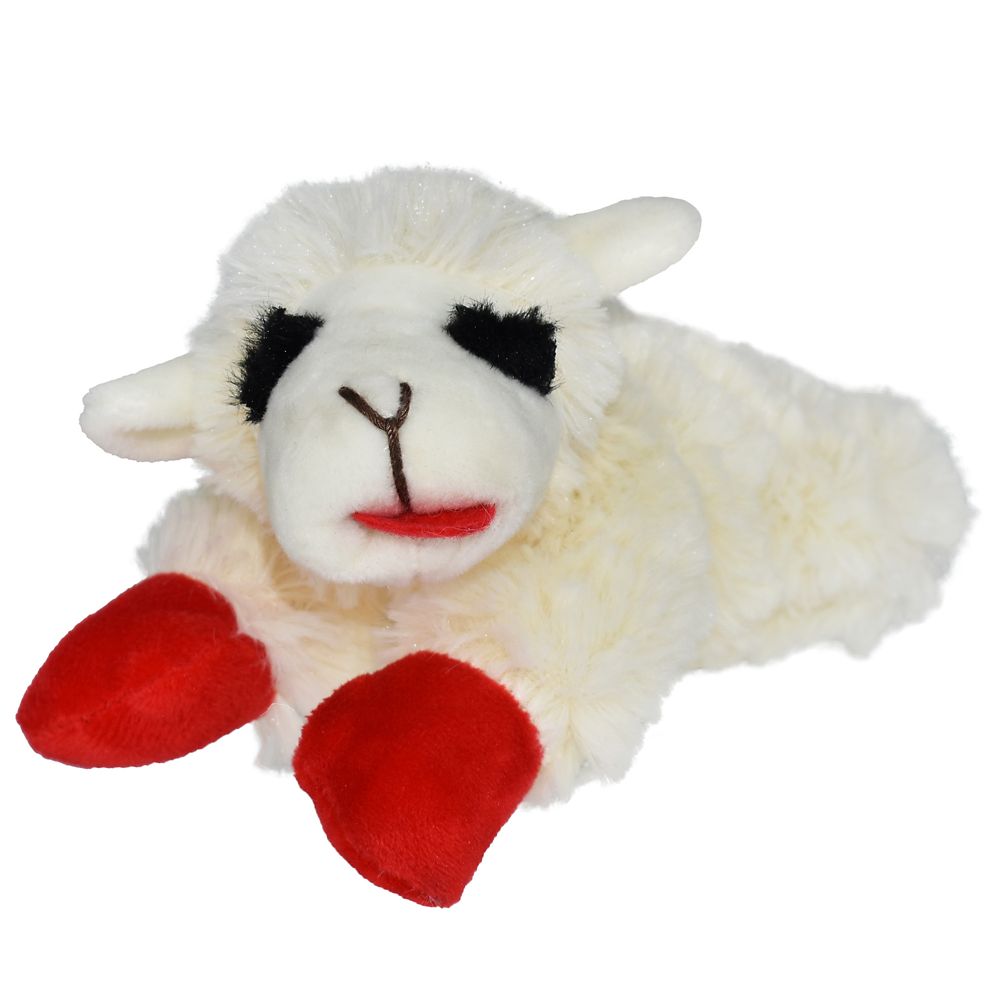 Multipet Lamb Chop Plush Squeaky Dog Toy – 6 in