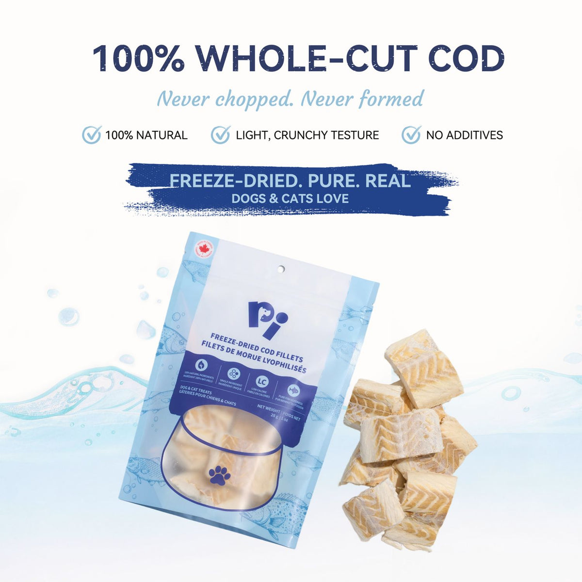 Pi Pet Freeze-Dried Cod Fillets Dog Treats