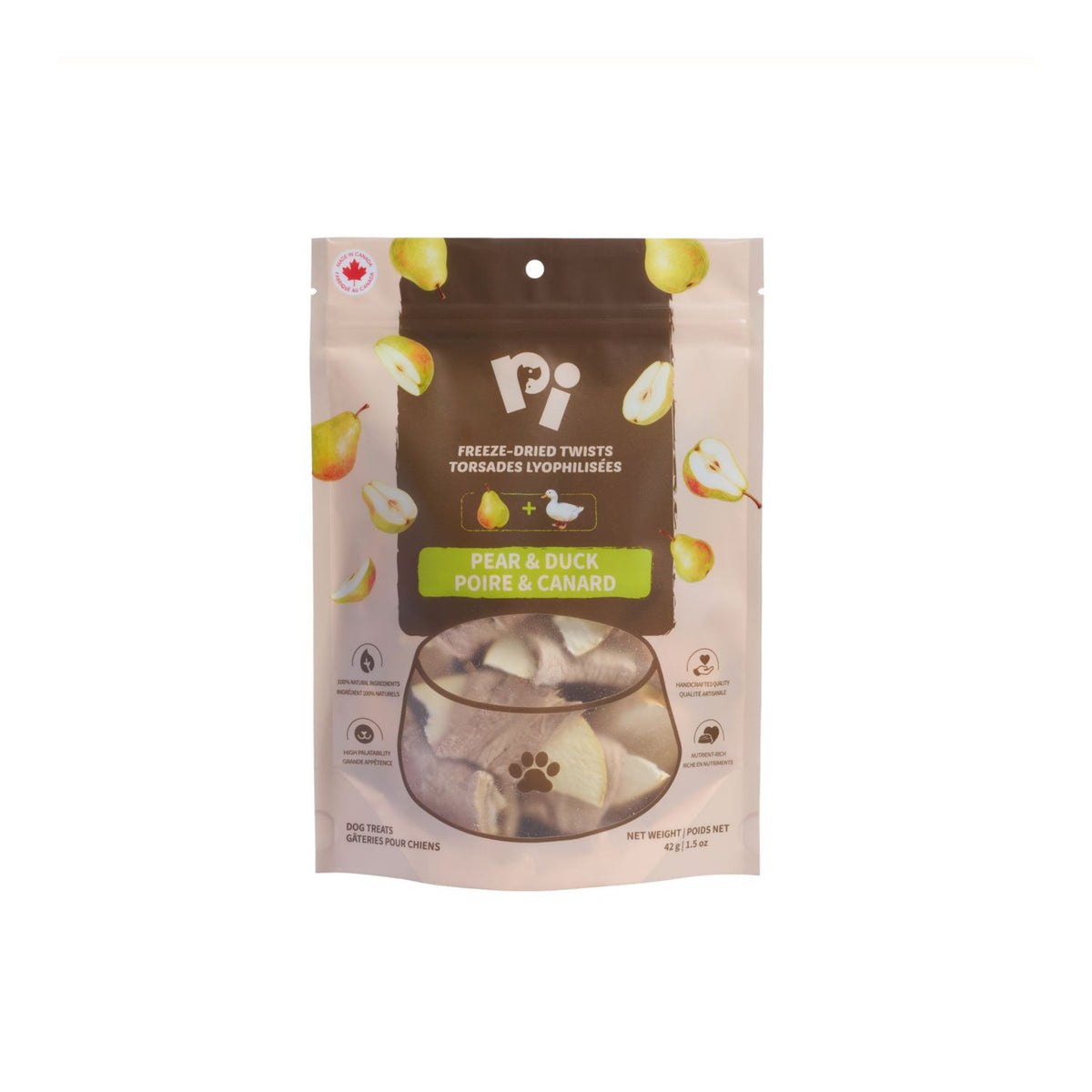 Pi Pet Freeze-Dried Pear and Duck Dog Treats – 42 g