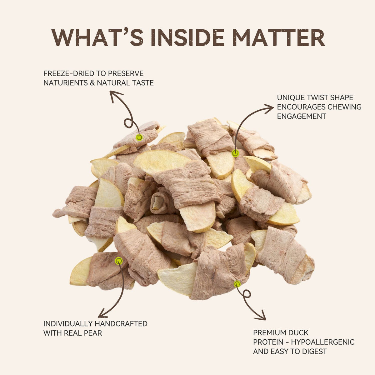 Pi Pet Freeze-Dried Pear and Duck Dog Treats – 42 g