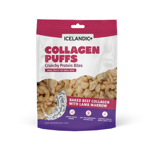 Icelandic+ Dog Beef Collagen Puffs Bites w/Marrow SmDg 1.3oz