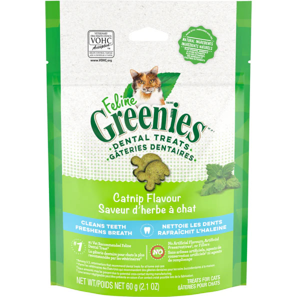 GREENIES Dental Treat Catnip 2.1OZ (10) | Cat