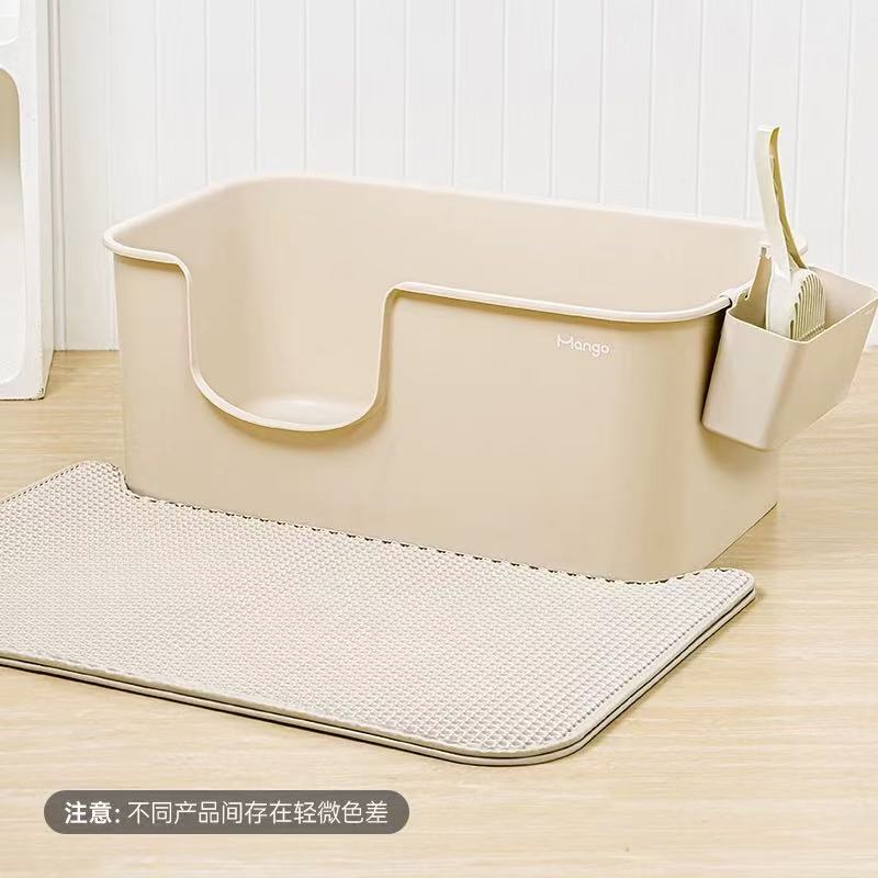 Mango EXTRA-LARGE BUTTER SET (CAT LITTER BOX+MAT+SCOOP WITH STORAGE BOX)巨黄油无盖（咖啡色垫铲delay））