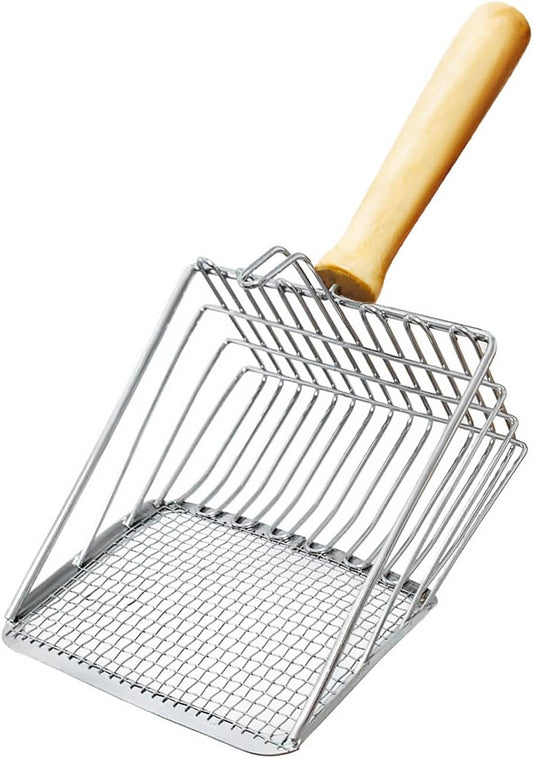 Metal Cat Litter Scoop with Wooden Handle – Sifting Litter Shovel