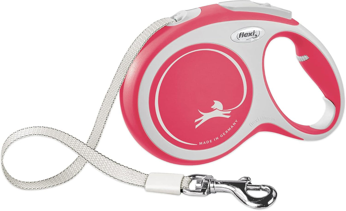 flexi New Comfort Tape Retractable Dog Leash – Large, 8 m, Red