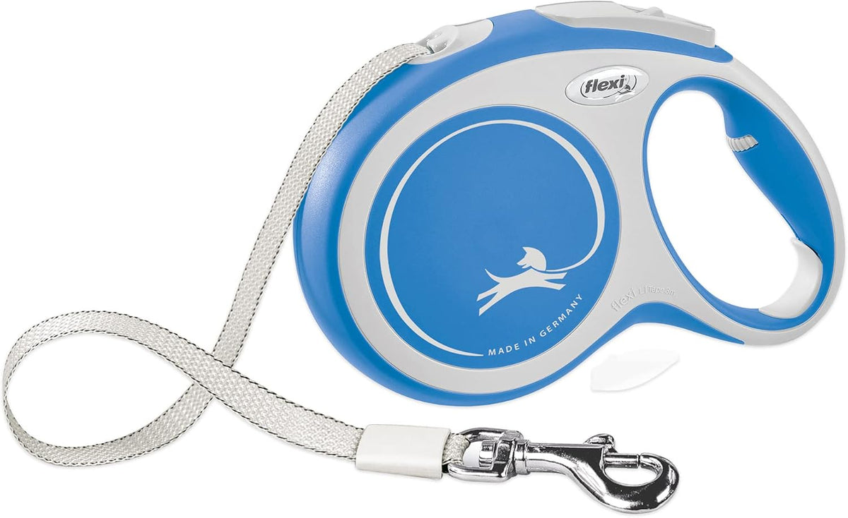 flexi New Comfort Tape Retractable Dog Leash – Large, 8 m, Blue