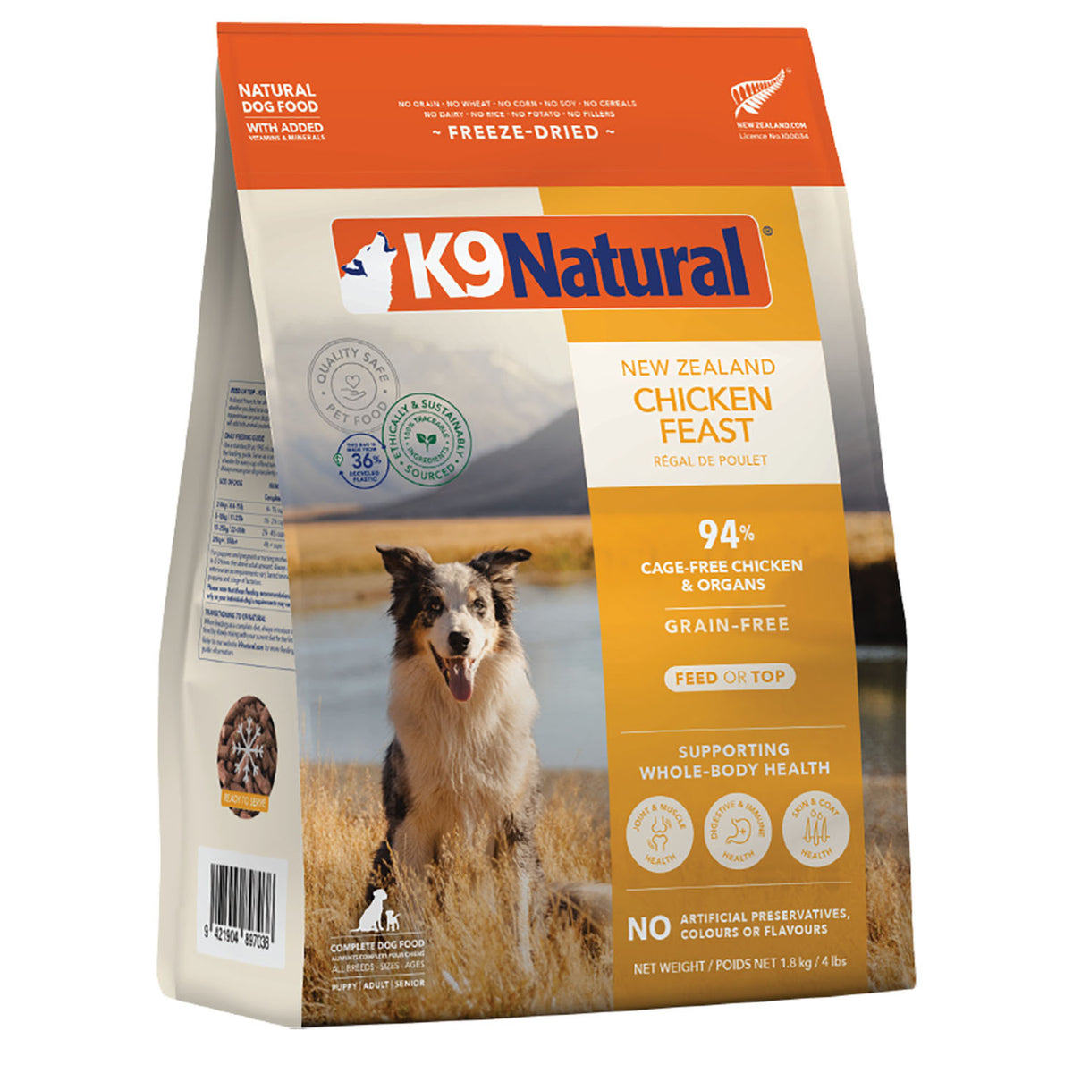 K9 Natural Freeze-Dried Chicken Dog Food – 4 lb
