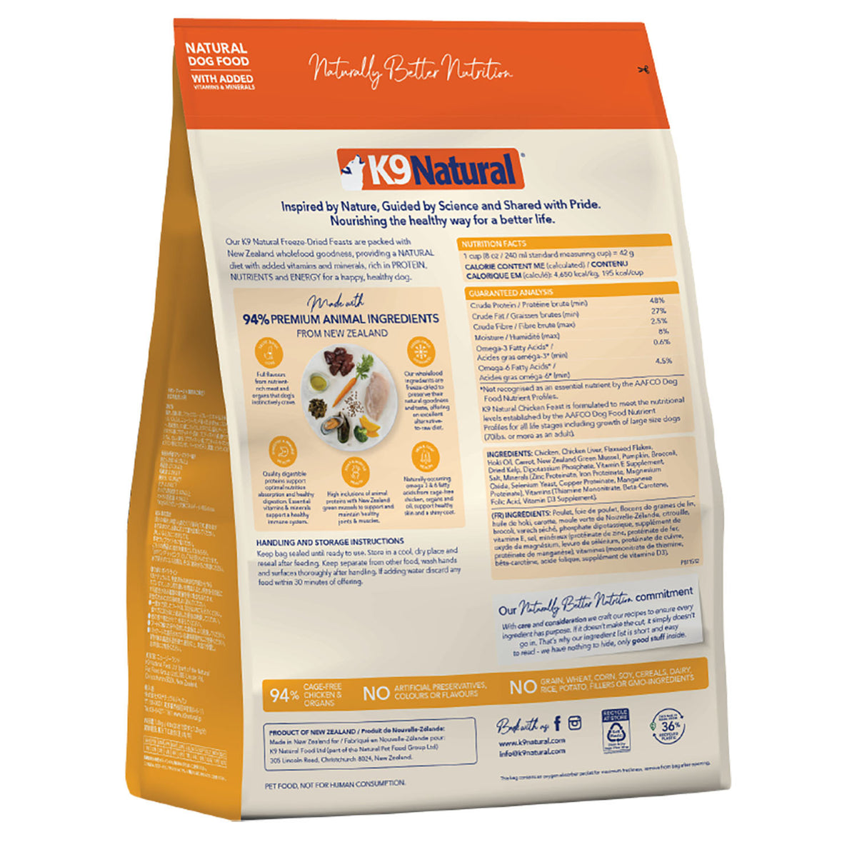 K9 Natural Freeze-Dried Chicken Dog Food – 4 lb