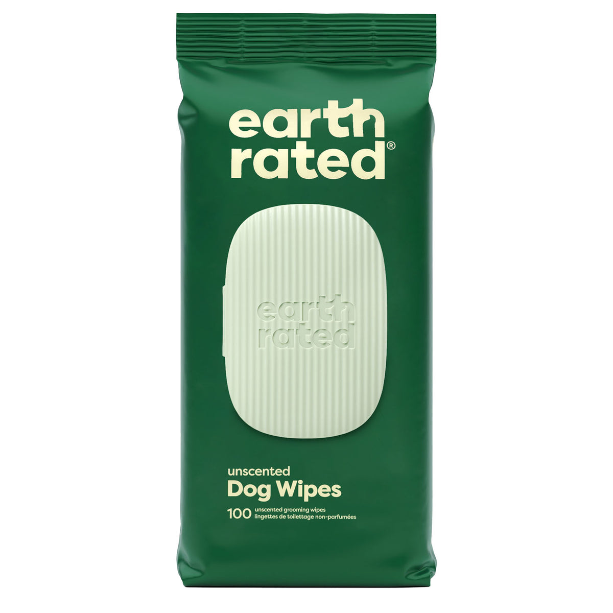 Earth Rated Compostable Unscented Pet Wipes for Dogs – 8 x 8 in, 100 Pack