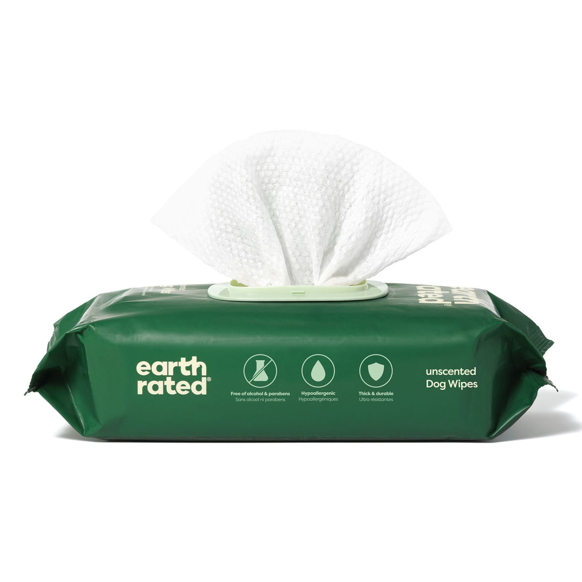 Earth Rated Compostable Unscented Pet Wipes for Dogs – 8 x 8 in, 100 Pack