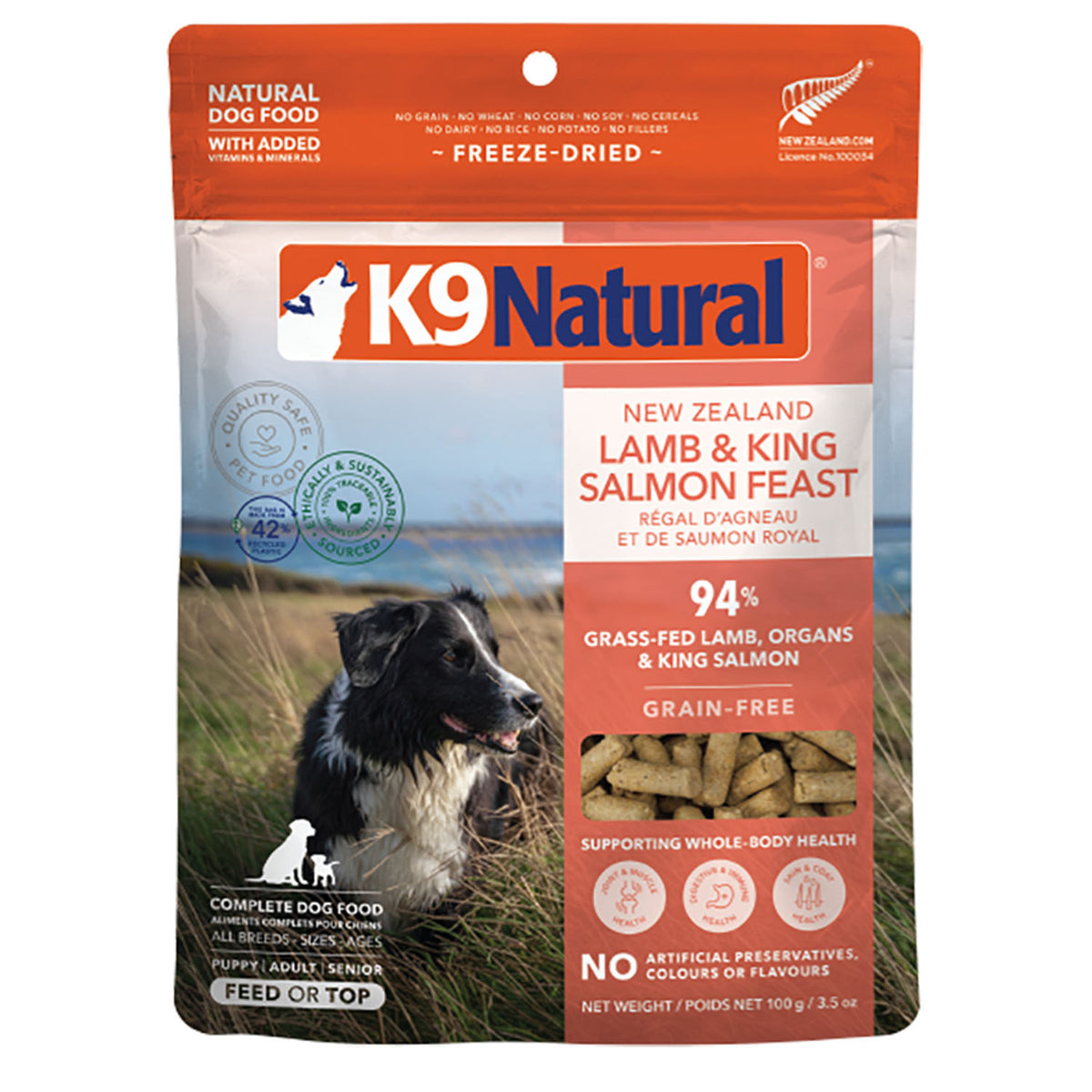 K9 Natural Lamb & King Salmon Feast Freeze-Dried Dog Food – 100 g
