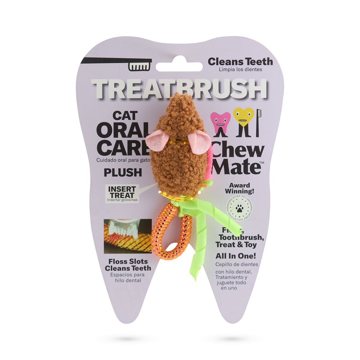Chew Mate Cat Oral Care Floss & Treat Toothbrush Toy