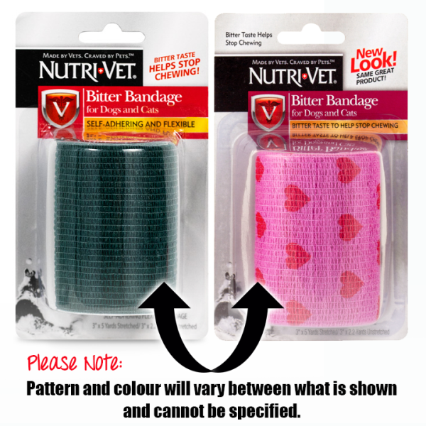 Nutri-Vet Bitter Bandage 3&quot Assorted Colours