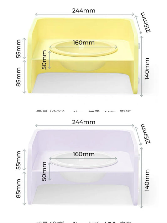 PET FEEDING BOWL WITH STAND方块碗-高