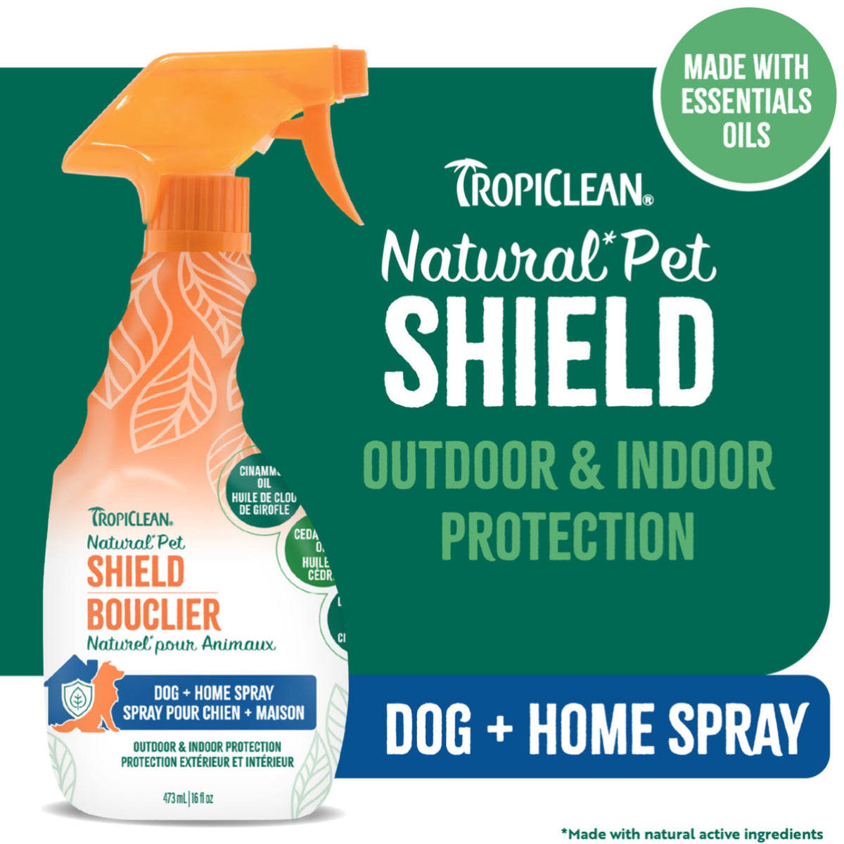 TropiClean Natural Pet Shield Dog + Home Spray – 16 oz