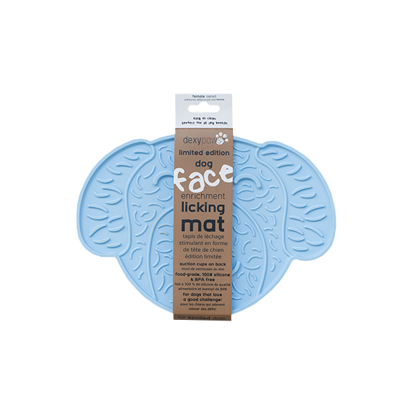 Dexypaws Dog Lick Mat Blue Dog Face