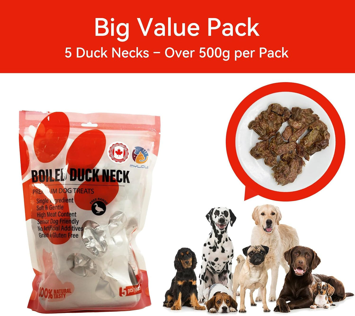 MyLove Boiled Duck Necks Dog & Cat Treats
