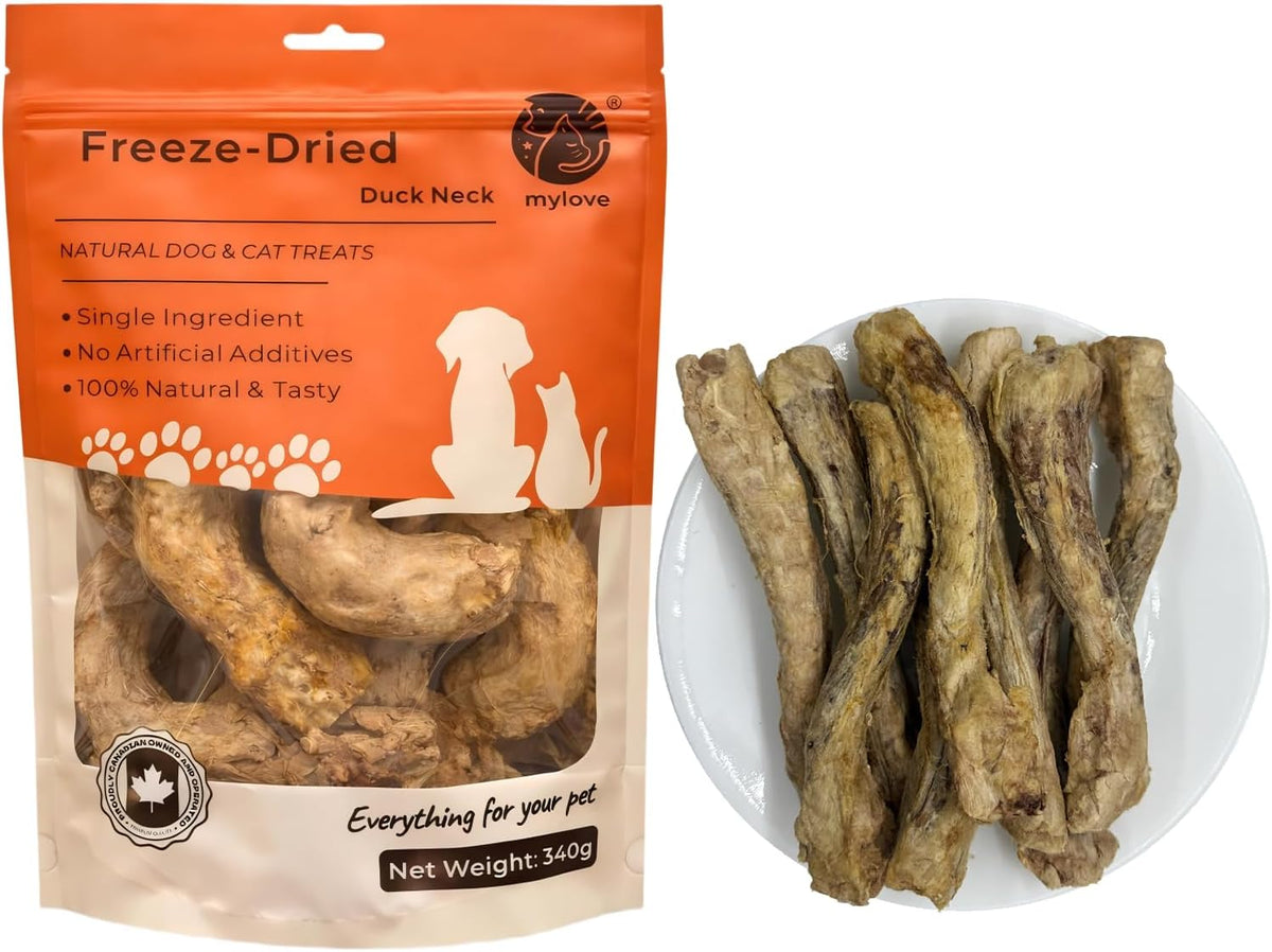 MyLove Freeze-Dried Duck Necks Dog & Cat Treats – 340 g