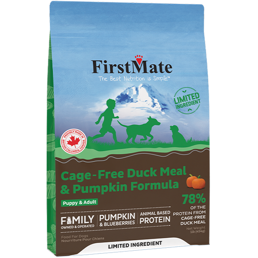 FirstMate Dog LID GF Cage Free Duck & Pumpkin 8/1 lb