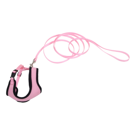 ComfortSoft Mesh Cat Harness w/6' Leash Bright Pink XSmall