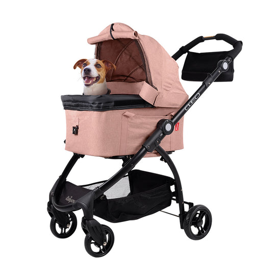 Ibiyaya CLEO Travel System Pet Stroller Best Medium-Sized Dog, Cat, & Rabbit Stroller Foldable, Luxury-Designed Detachable Carrier
