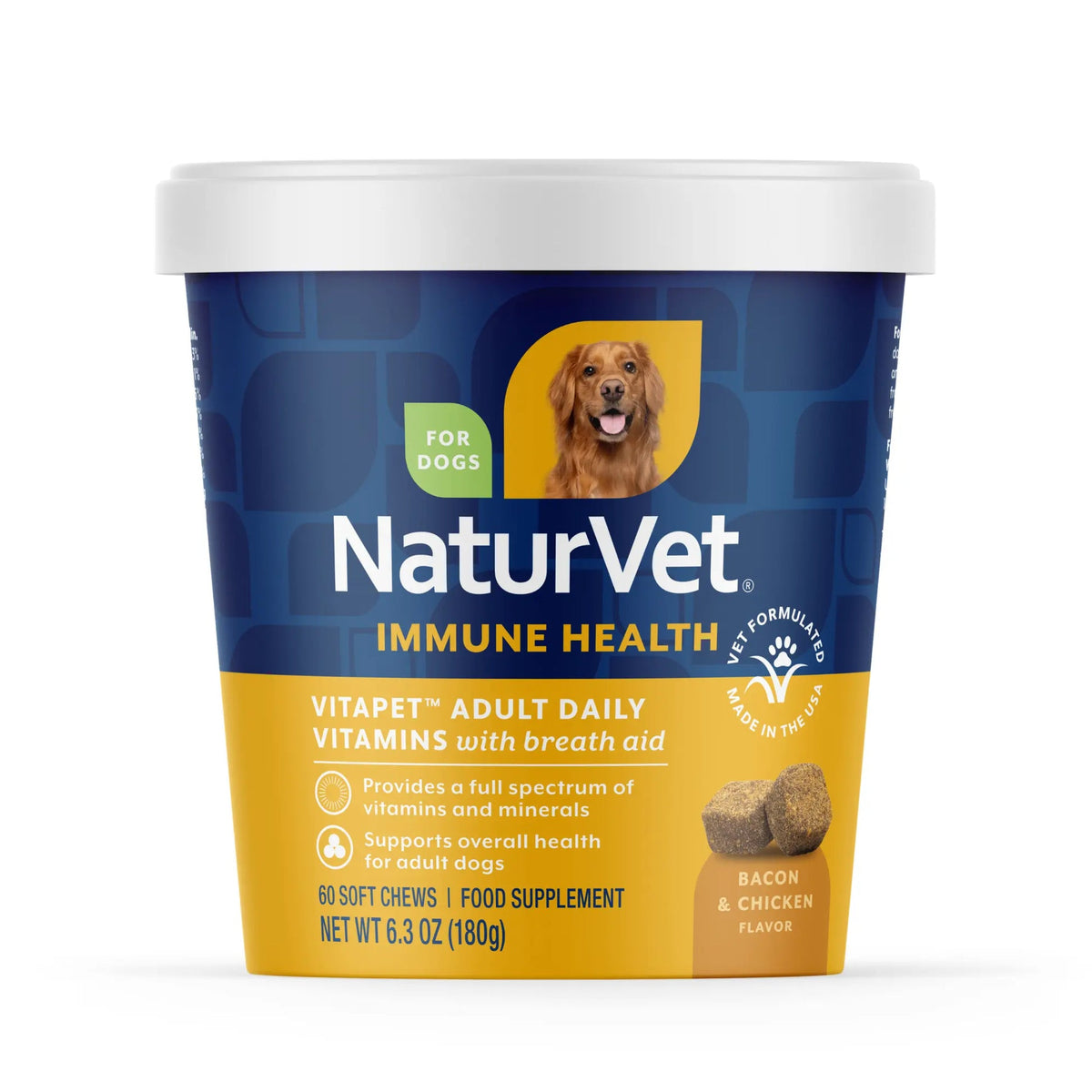 NaturVet VitaPet Adult Daily Vitamin Soft Chews 60 count front