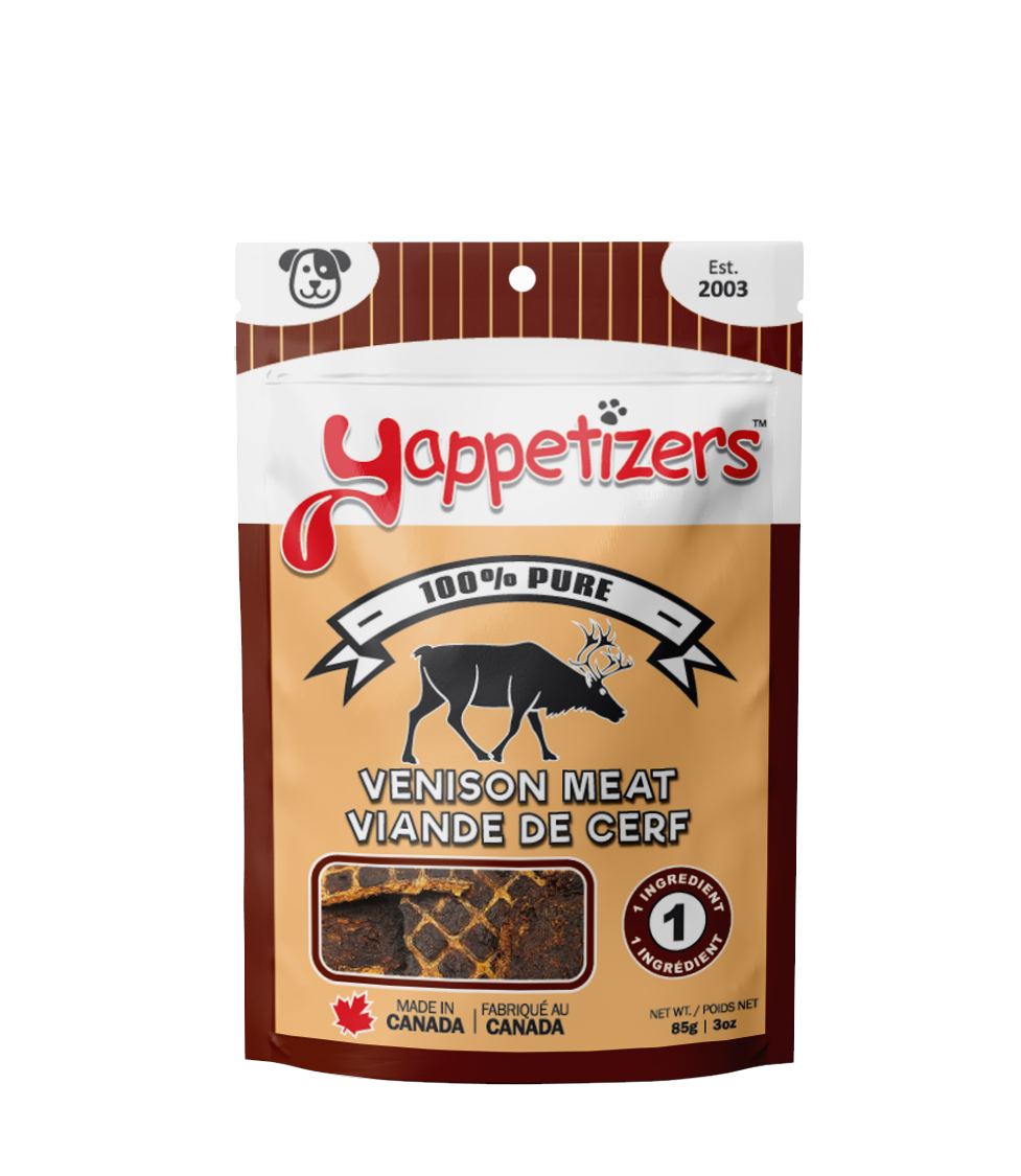 Yappetizers Venison Meat Dog Treats bag