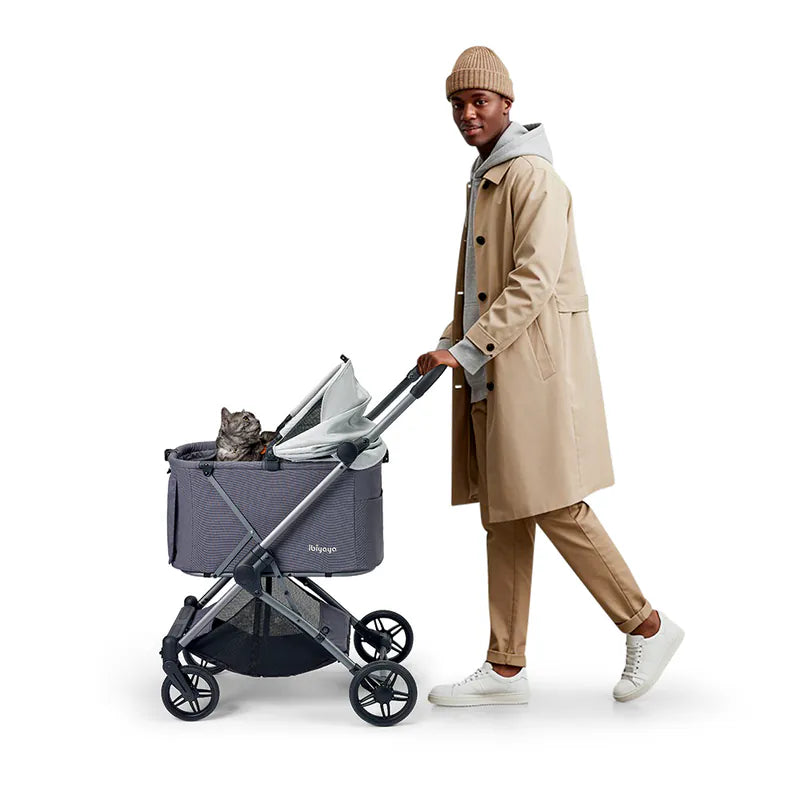 Ibiyaya Maxi Deep Carriage Pet Stroller with Puncture-Free EVA-Rubber Wheels
