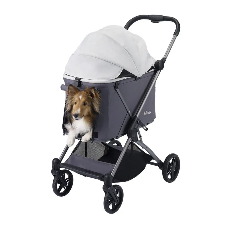 Ibiyaya Maxi Deep Carriage Pet Stroller with Puncture-Free EVA-Rubber Wheels