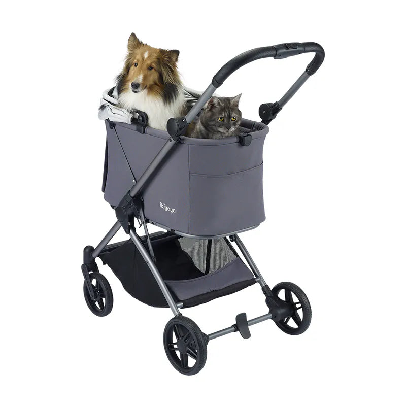 Ibiyaya Maxi Deep Carriage Pet Stroller with Puncture-Free EVA-Rubber Wheels