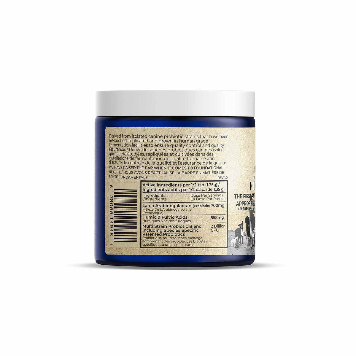 Adored Beast Fido’s Flora 80 g jar side label