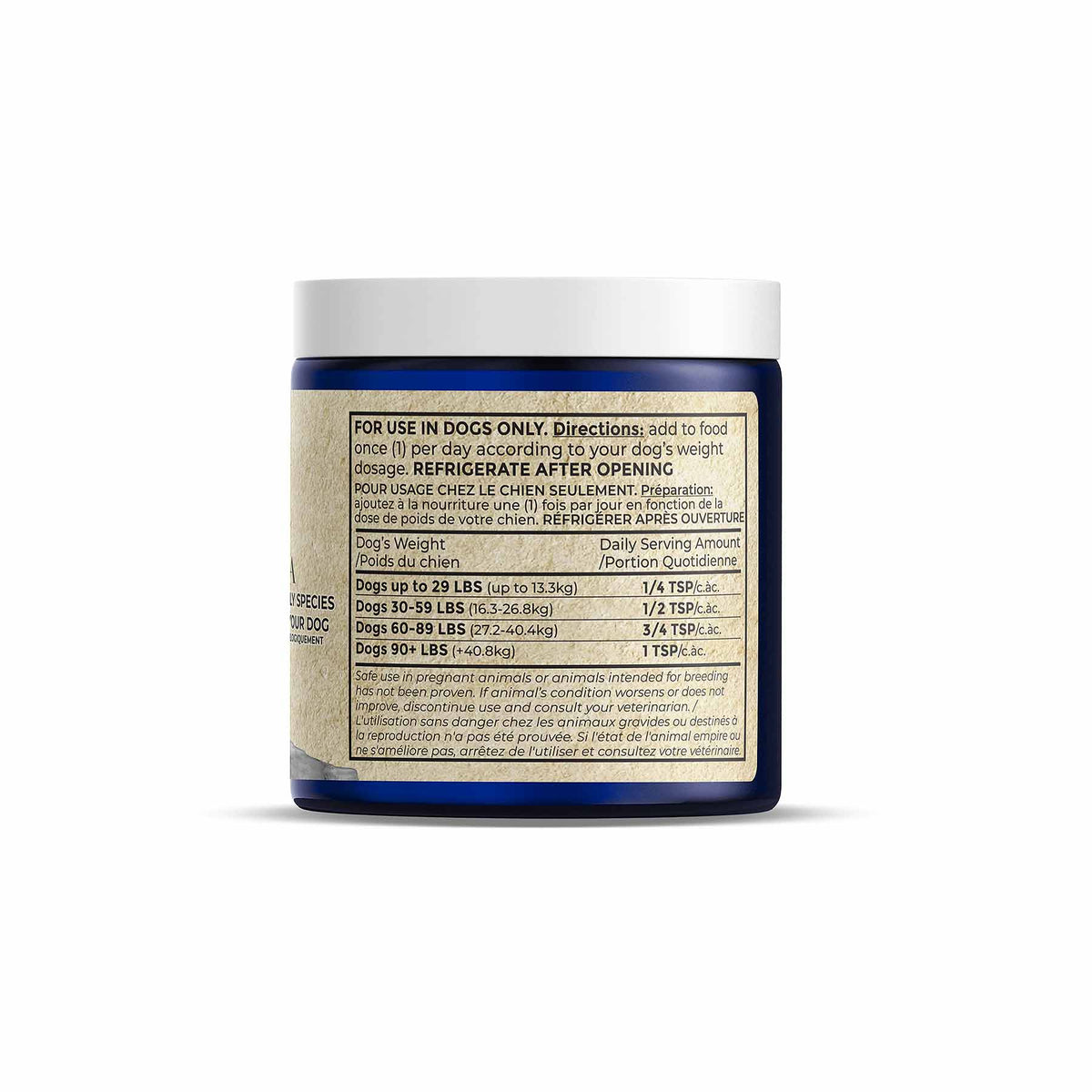 Adored Beast Fido’s Flora 80 g jar side label