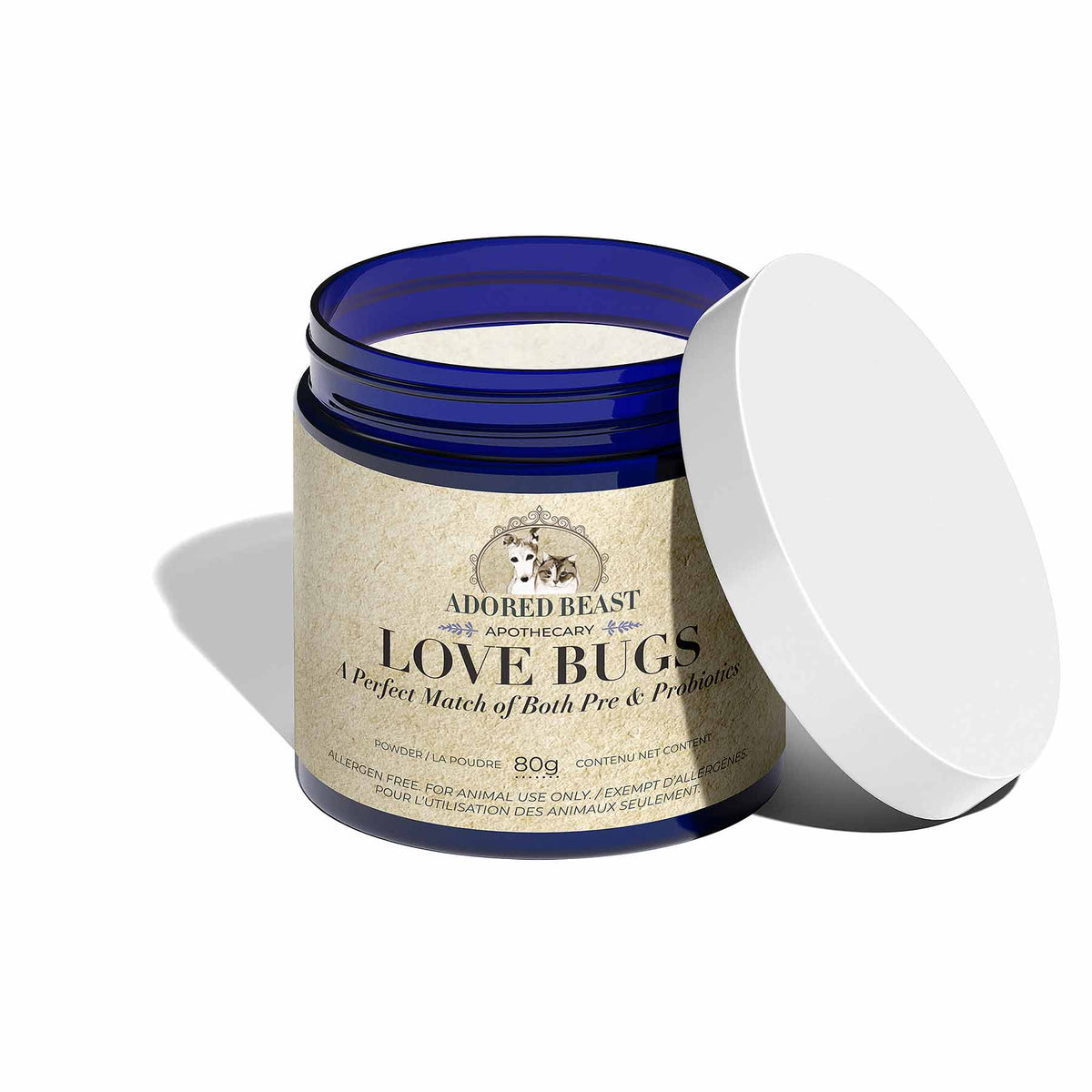 Adored Beast Love Bugs powder, lid off