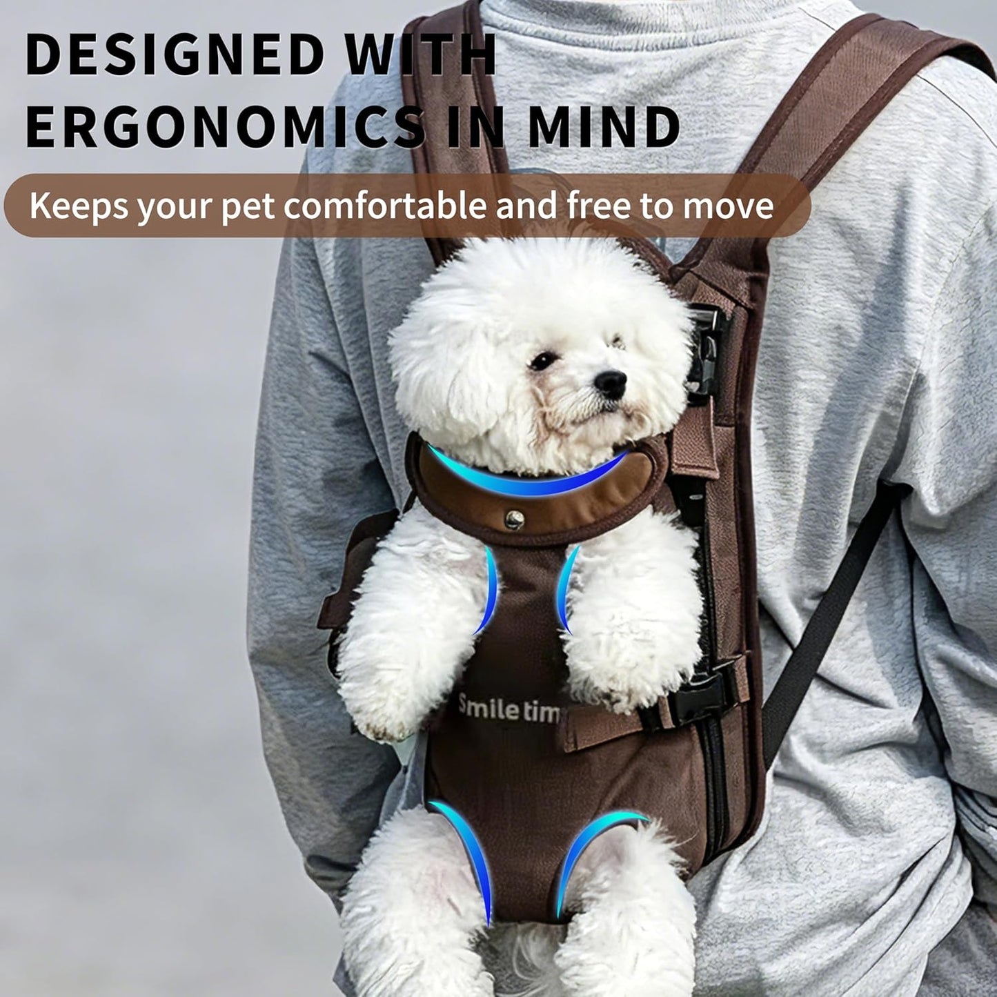 Juicypet X Smiletime medium Size Pet Front Carrier Backpack for Small Dogs & Cats