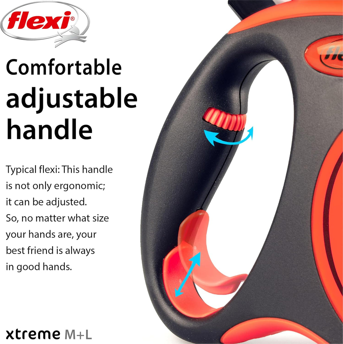 flexi Xtreme Tape Retractable Dog Leash – Large, 5 m, Orange/Black