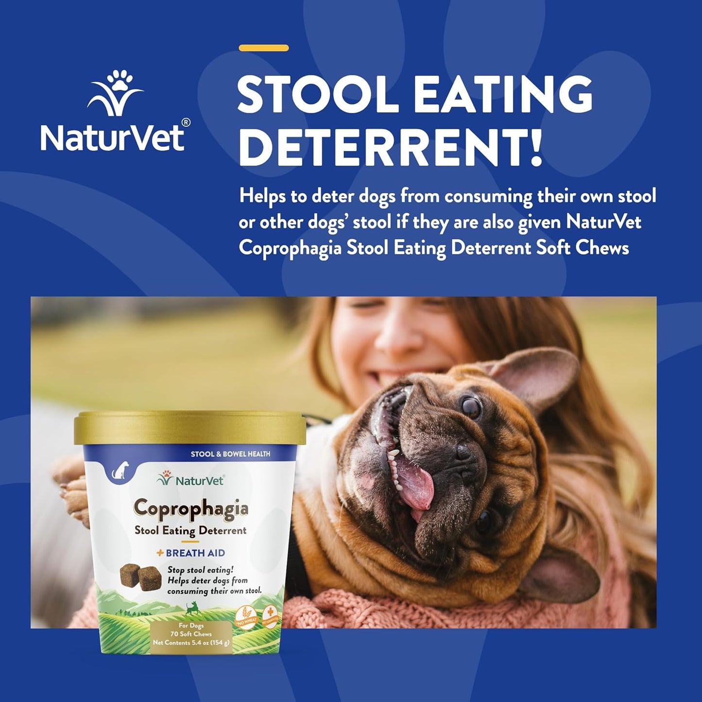NATURVET Soft Chew Coprophagia Deterrent & Breath 70CT