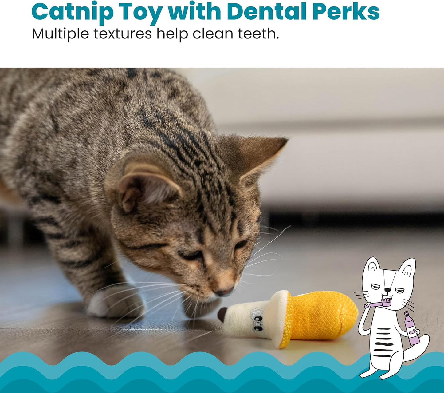 PETSTAGES Dental Banana | Crinkle & Catnip