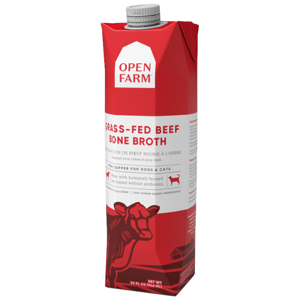 Open Farm Dog/Cat Bone Broth Topper GrssFed Beef 33.8 oz