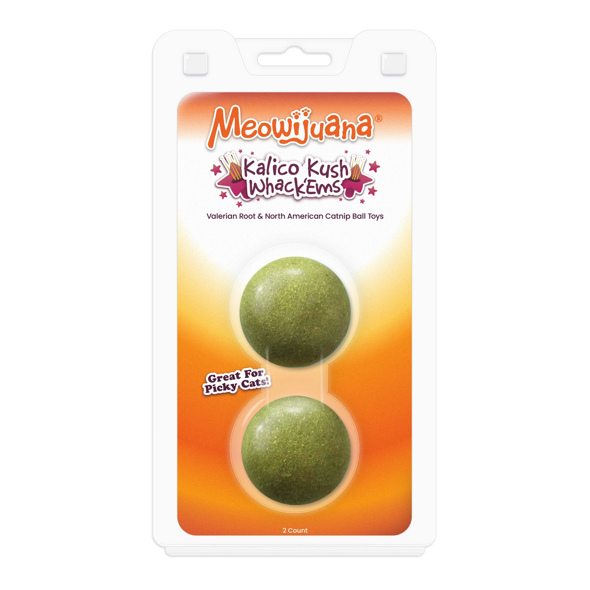 Meowijuana Whack'Ems Kalico Kush Compressed Catnip Ball Refill 2 Pack