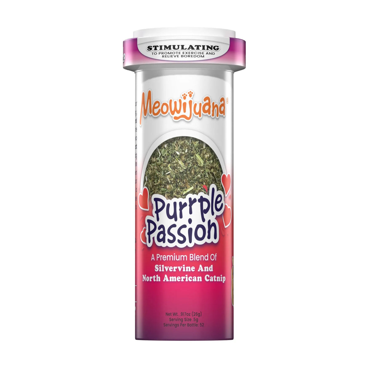 Meowijuana Purrple Passion Catnip & Silvervine Blend 26 g bottle