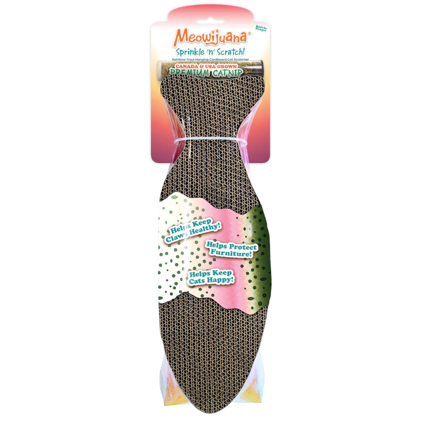 MEOWIJUANA  Sprinkle 'n' Scratch Cat Scratcher - Fish
