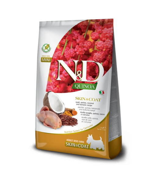 FARMINA N&D QUINOA SKIN+COAT QUAIL MINI 2.5kg