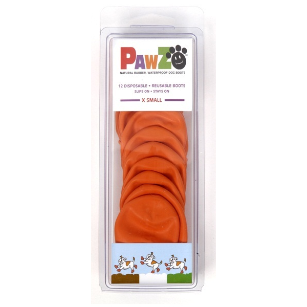 Pawz Boots X Small to 2&quot Orange 12 pk