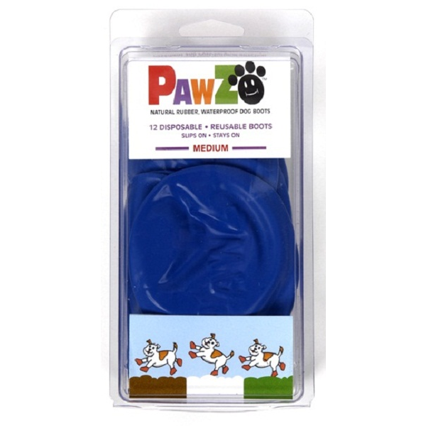 Pawz Boots Medium to 3&quot Blue 12 pk